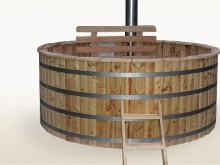 Wood Fired Hot Tub - 2,4 Meter - Siberian Larch - Internal Furnace 240L_sa